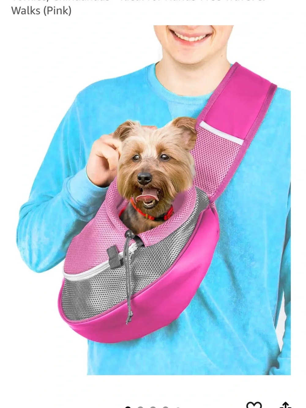 Pink Mesh Puppy Crossbody Shoulder